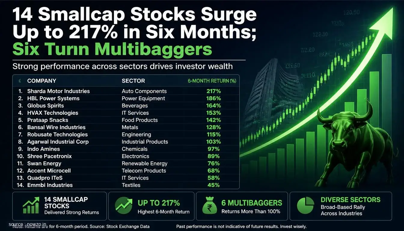 14 Smallcap Stocks Zoom Up to 217% in 6 Months — Finance news