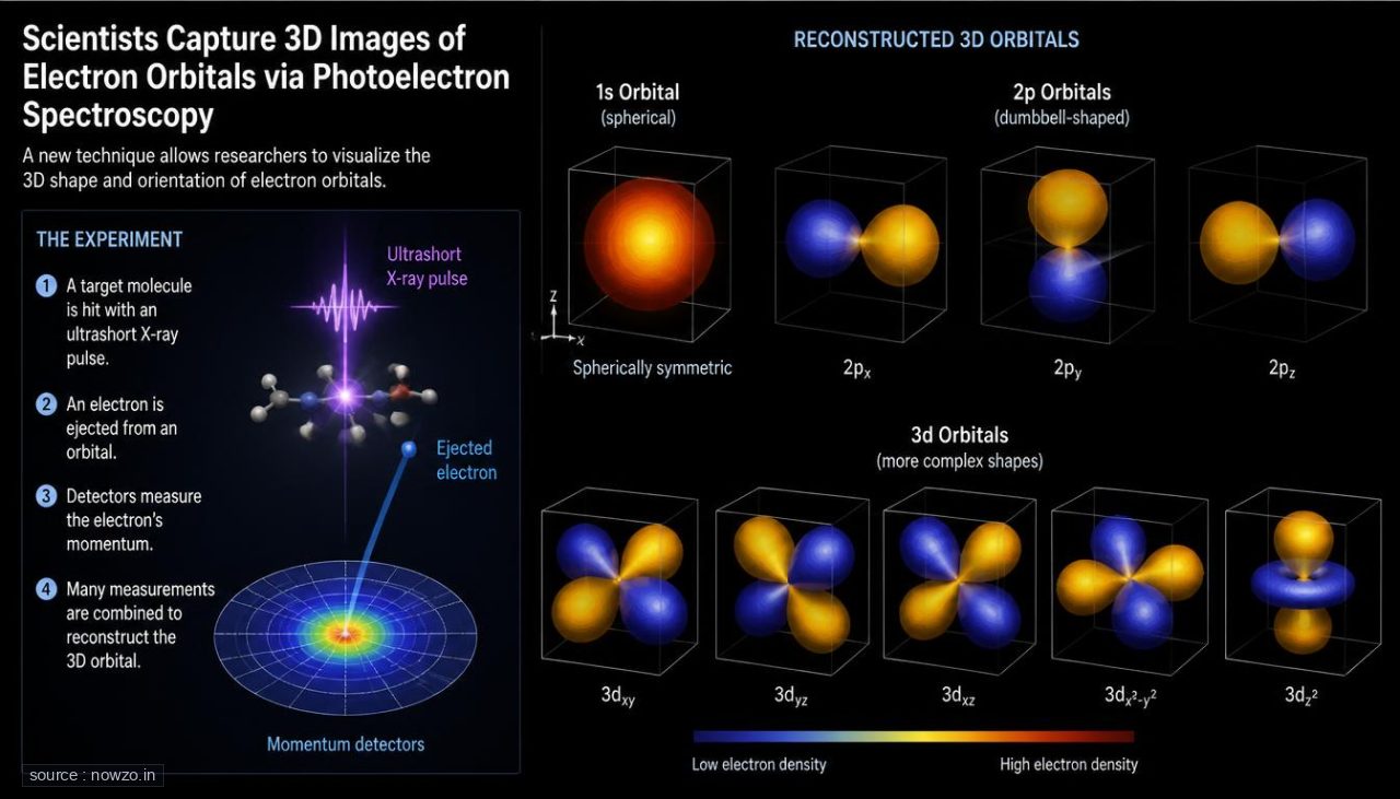 Scientists Capture 3D Images of Electron Orbitals via Photoelectron Spectroscopy