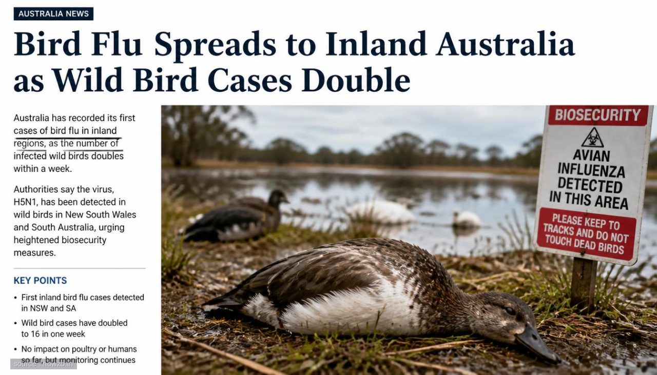 Bird Flu Spreads to Inland Australia as Wild Bird Cases Double