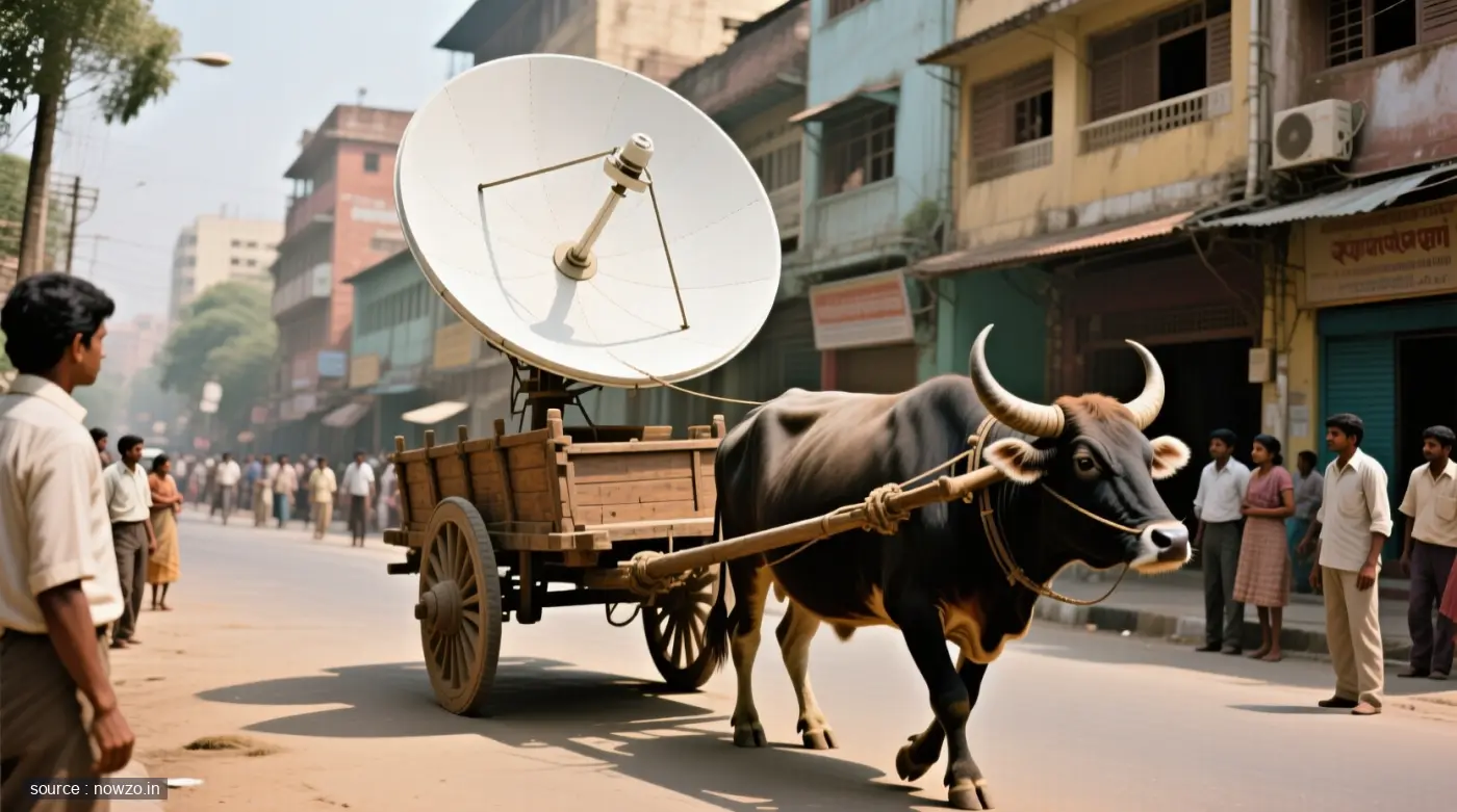 Bengaluru 1985: Satellite Dish on Bullock Cart — Technology news