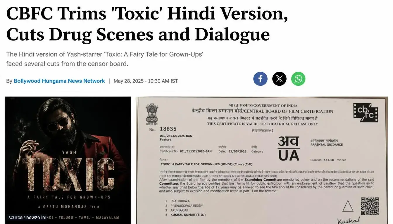 CBFC Cuts Toxic Hindi Film Drug Scenes Obscene Dialogues — Entertainment news