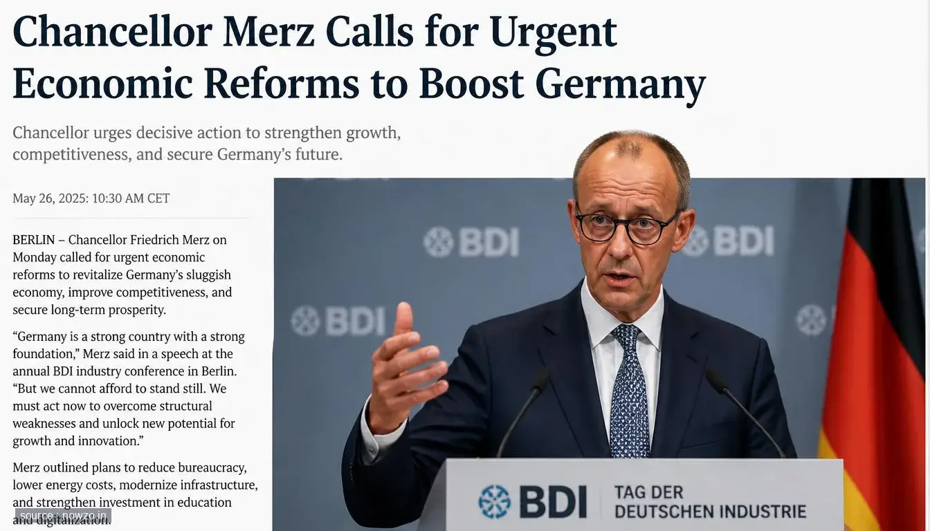 Germany Economic Reforms: Chancellor Merz Urges Swift Action — Politics news