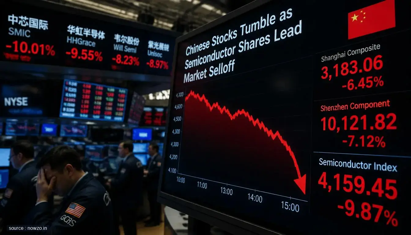 Chinese Stocks Fall Sharply as Chipmakers Lead Selloff — Business news