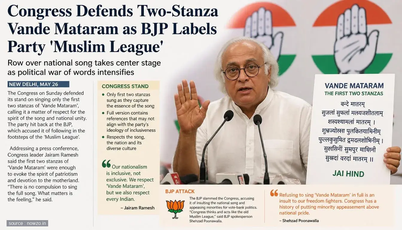 Congress Vande Mataram Row: BJP 'Muslim League' Jibe — Politics news