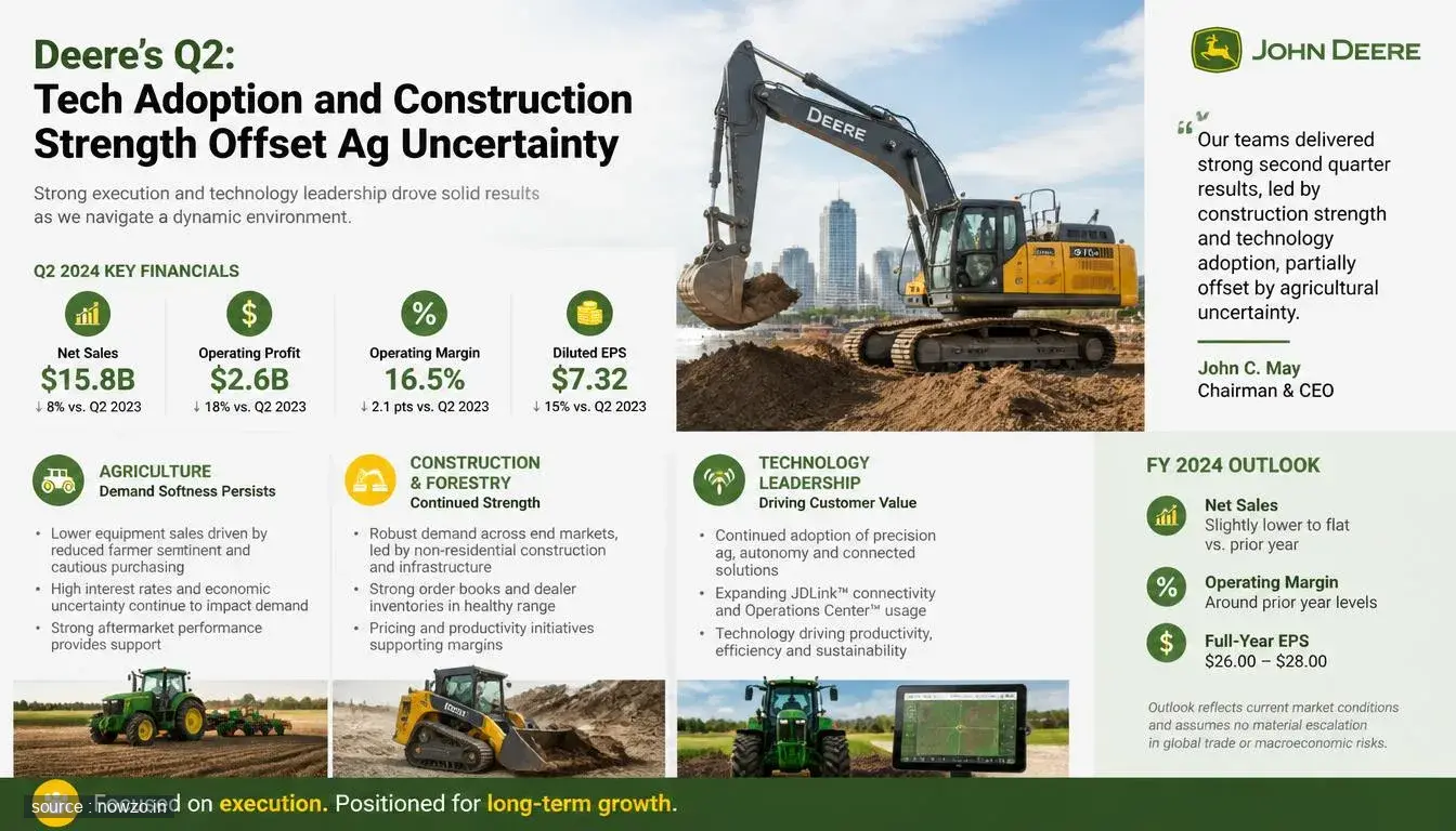 Deere Q2 Deep Dive: Tech & Construction Offset Ag Woes — Business news