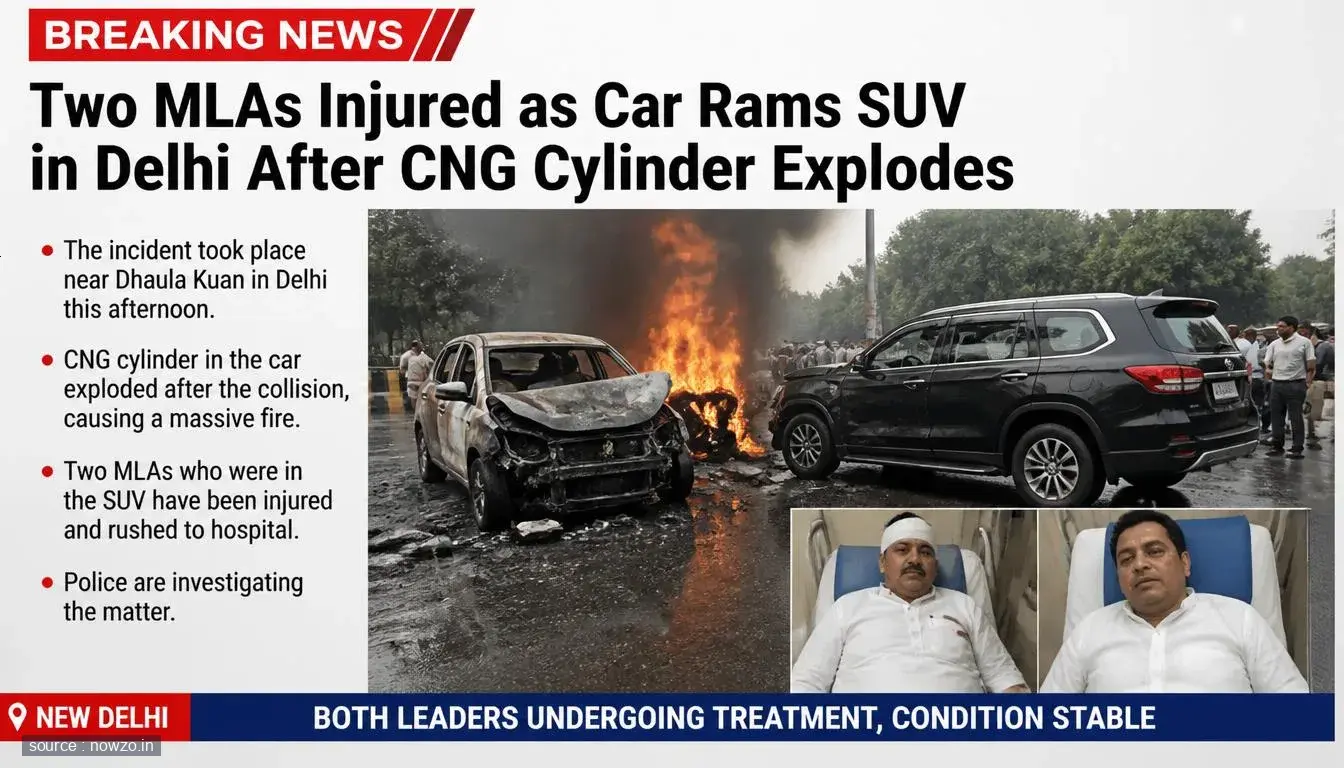 Delhi Car Crash Injures Two MLAs, CNG Cylinder Explodes — General news