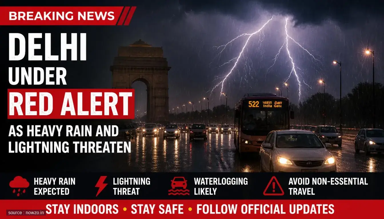 Delhi Red Alert Heavy Rain Lightning IMD Warning — General news