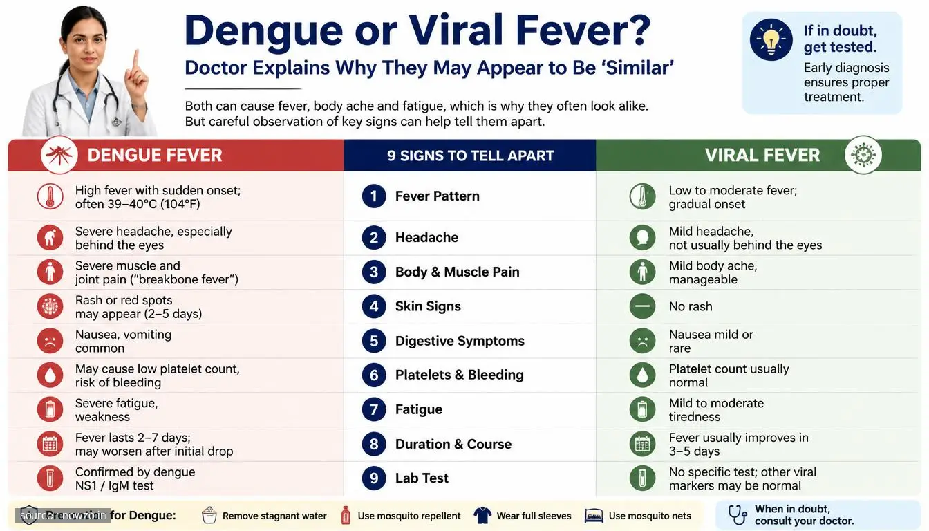 Dengue or Viral Fever? Doctor Shares 9 Signs to Tell Them Ap — Health news