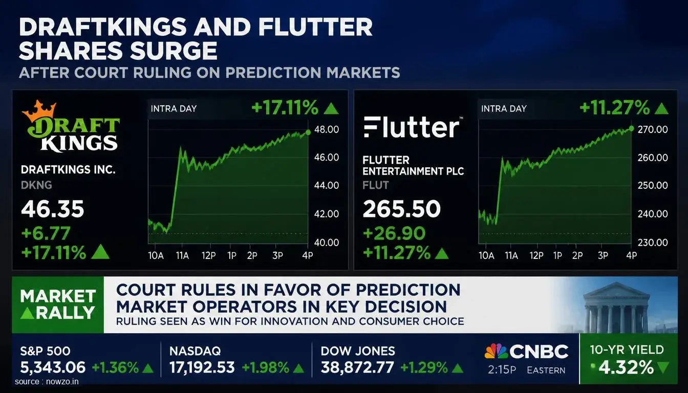 DraftKings and Flutter shares surge after court ruling on prediction markets