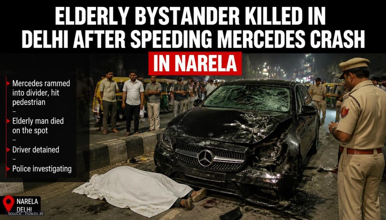 Delhi Mercedes Crash: Elderly Bystander Killed in Narela — General news