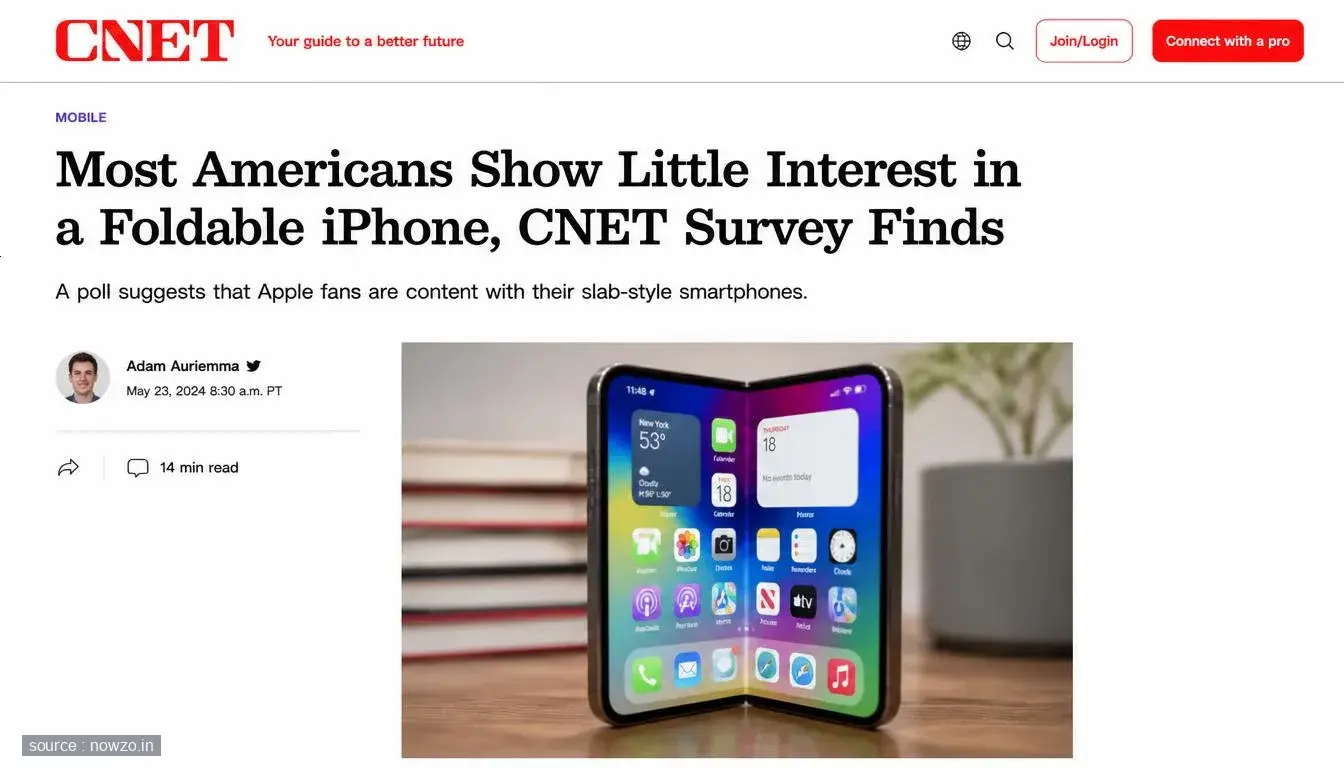 Foldable iPhone Interest Low in US, CNET Survey Reveals — Technology news