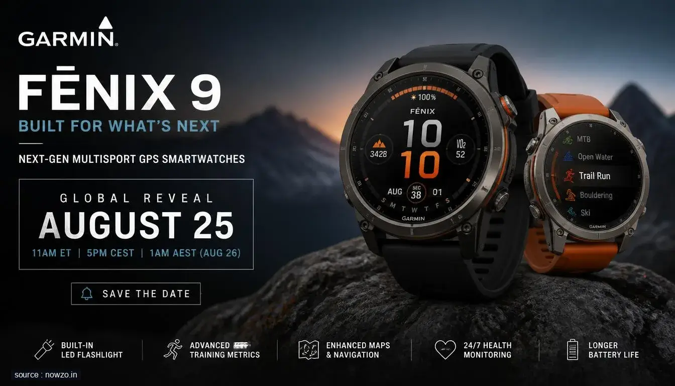 Garmin Fenix 9 Launch Date: August 25 YouTube Event — Technology news