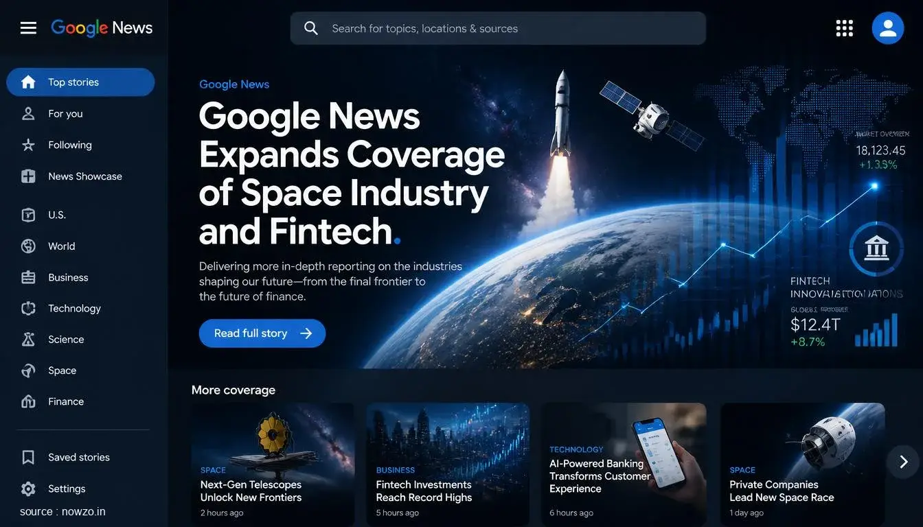 Google News Space Industry Fintech Coverage Expansion — Technology news