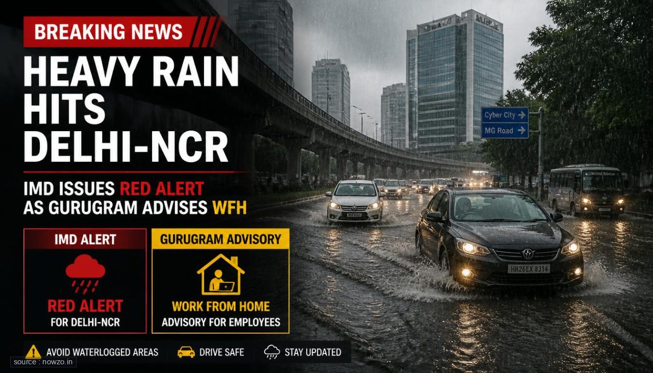 Heavy Rain Hits Delhi-NCR: IMD Issues Red Alert as Gurugram Advises WFH
