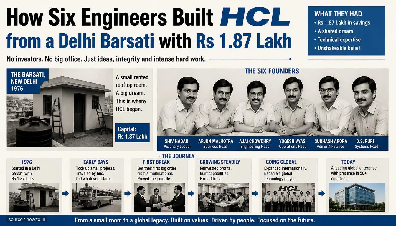 How Six Engineers Founded HCL with Rs 1.87 Lakh — Startups news