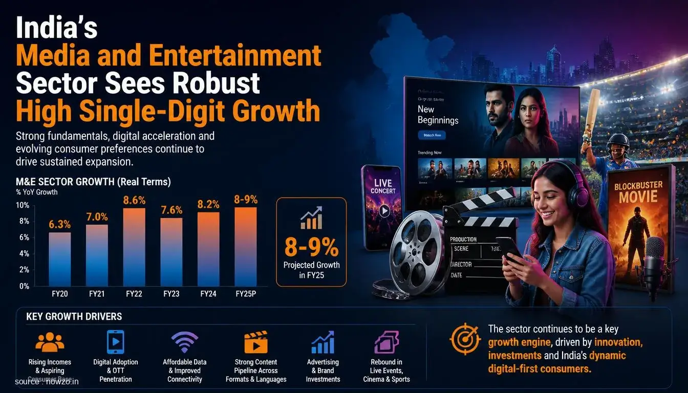 India Media Entertainment Sector Growth High Single Digits