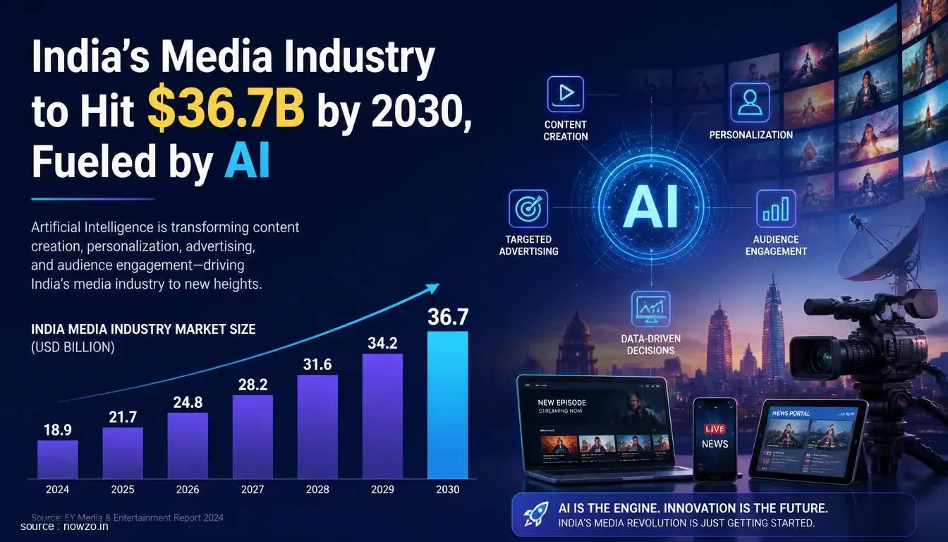 India's Media Industry to Hit $36.7B by 2030, Fueled by AI
