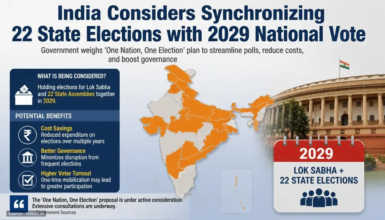 India One Nation One Election Plan for 22 States — Politics news