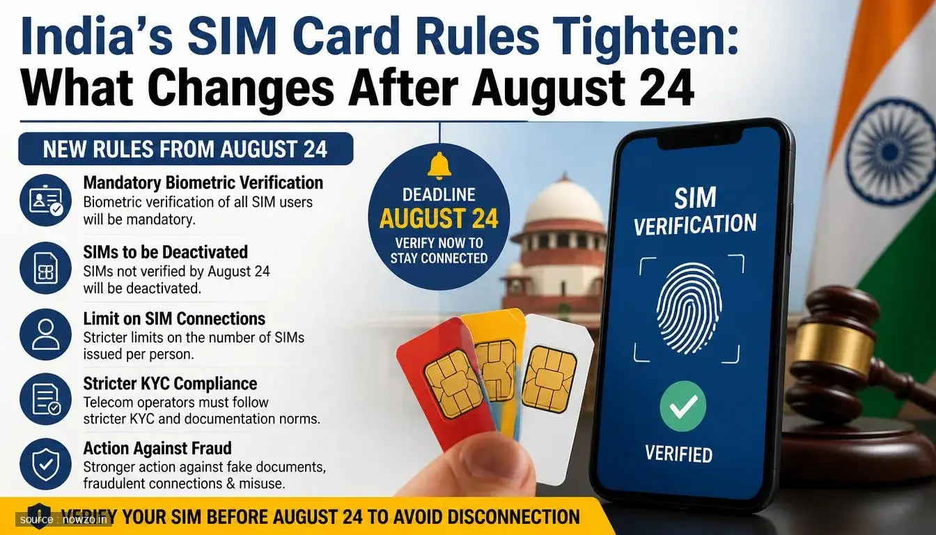 India SIM Card Rule Changes Effective August 24 — Technology news
