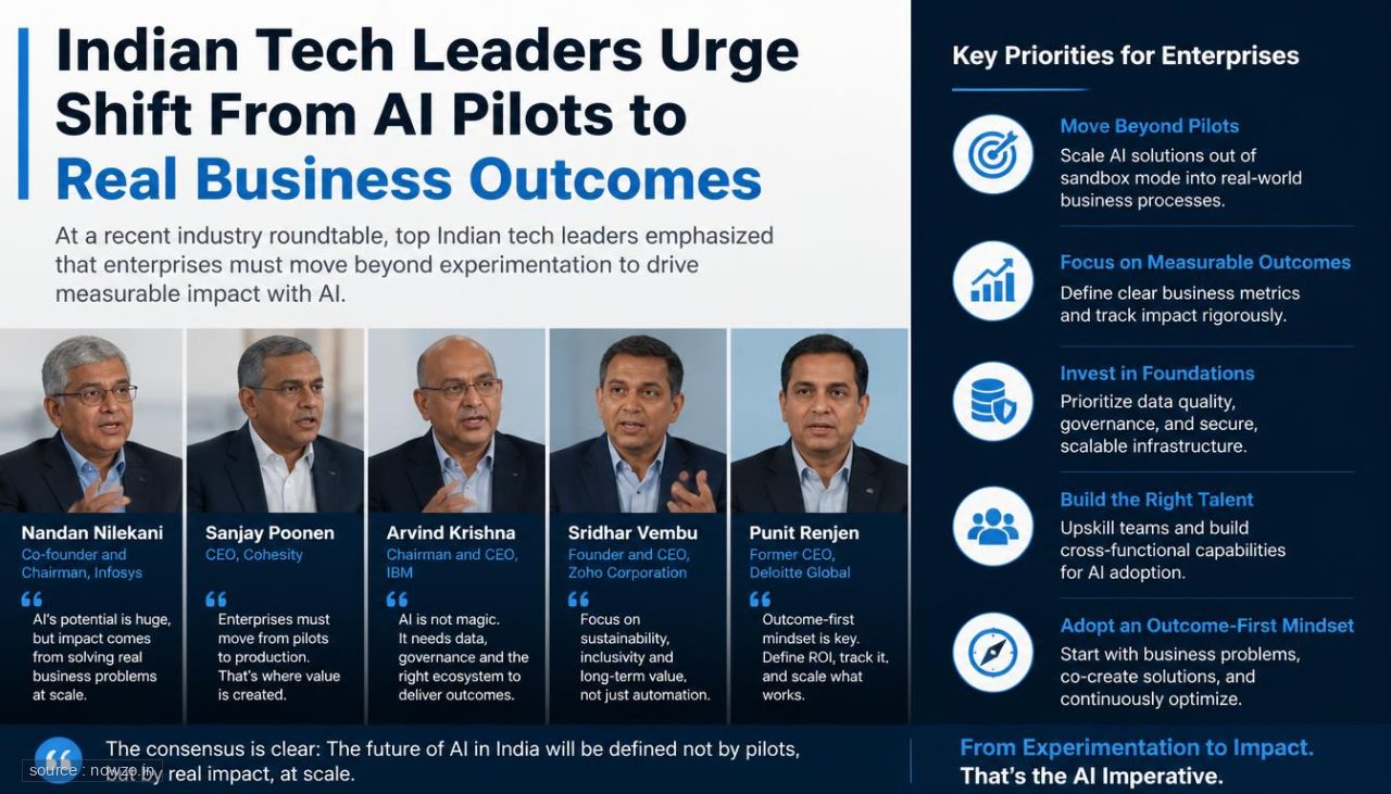 Indian Tech Leaders Urge Shift From AI Pilots to Real Business Outcomes