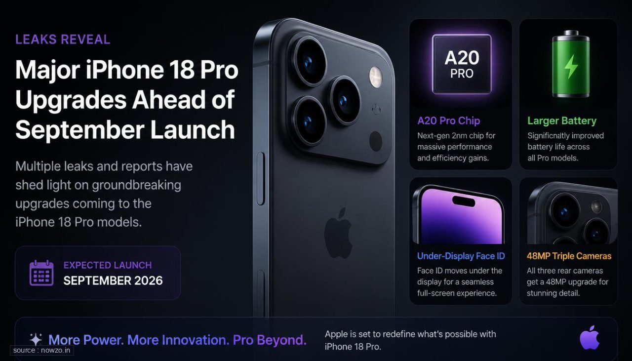 Leaks Reveal Major iPhone 18 Pro Upgrades Ahead of September Launch