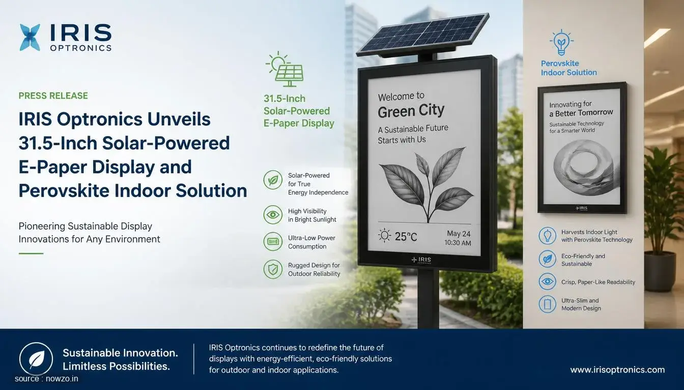 IRIS Optronics Launches 31.5-Inch Solar E-Paper Display — Technology news