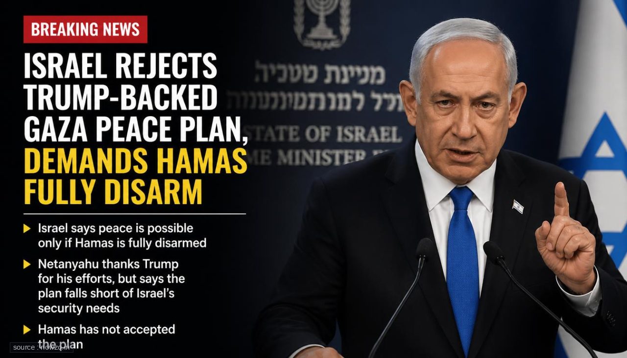 Israel Rejects Trump-Backed Gaza Peace Plan, Demands Hamas Fully Disarm