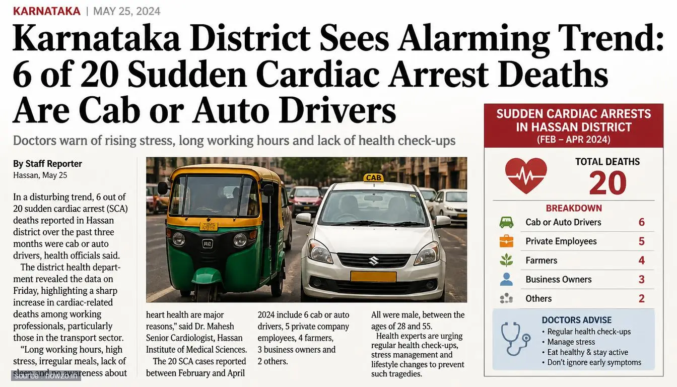 Karnataka Cardiac Arrest Deaths: 6 of 20 Are Drivers — Health news