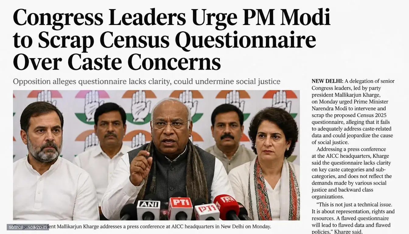 Kharge Rahul Gandhi Letter PM Modi Caste Census Questionnair — Politics news