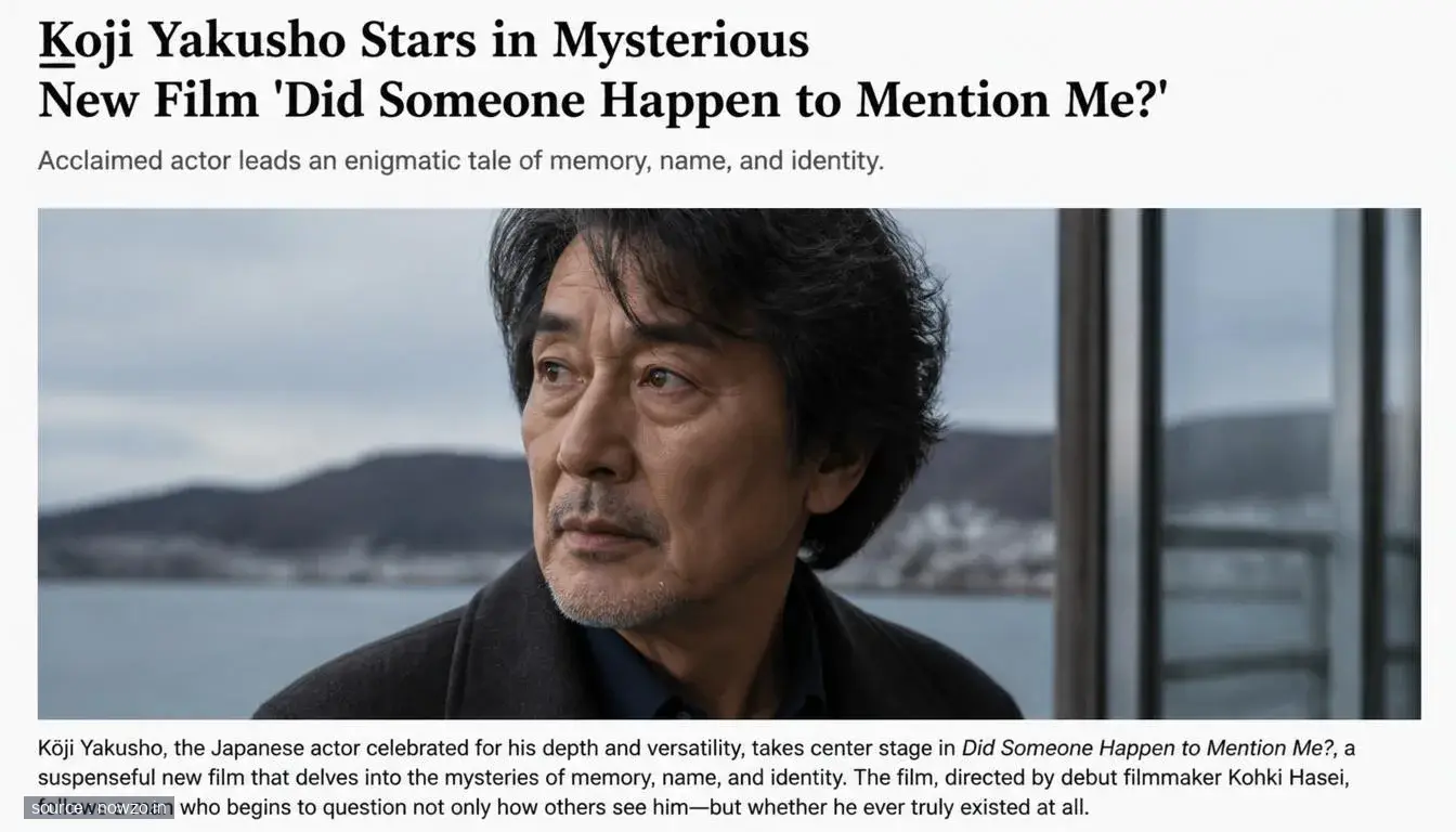 Kōji Yakusho Did Someone Happen to Mention Me? Film Teaser — Entertainment news