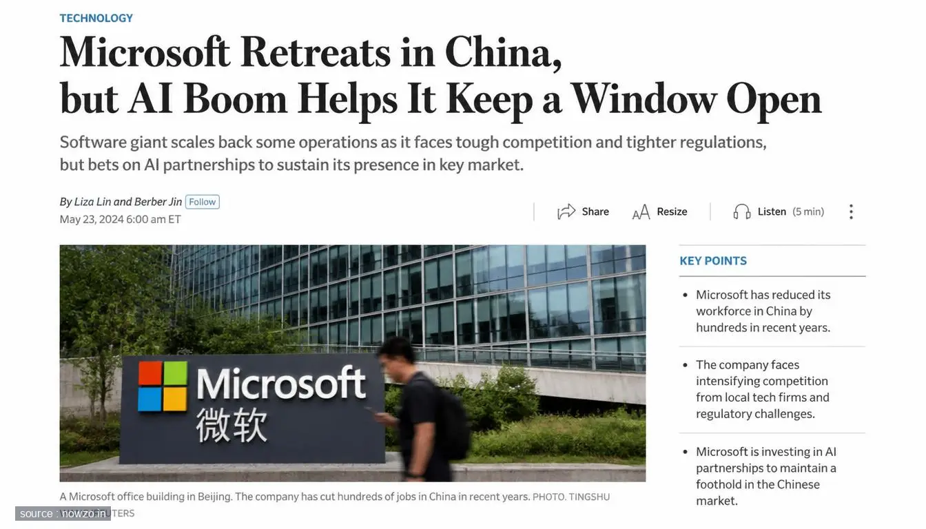 Microsoft China Retreat: AI Boom Keeps Door Open — Technology news