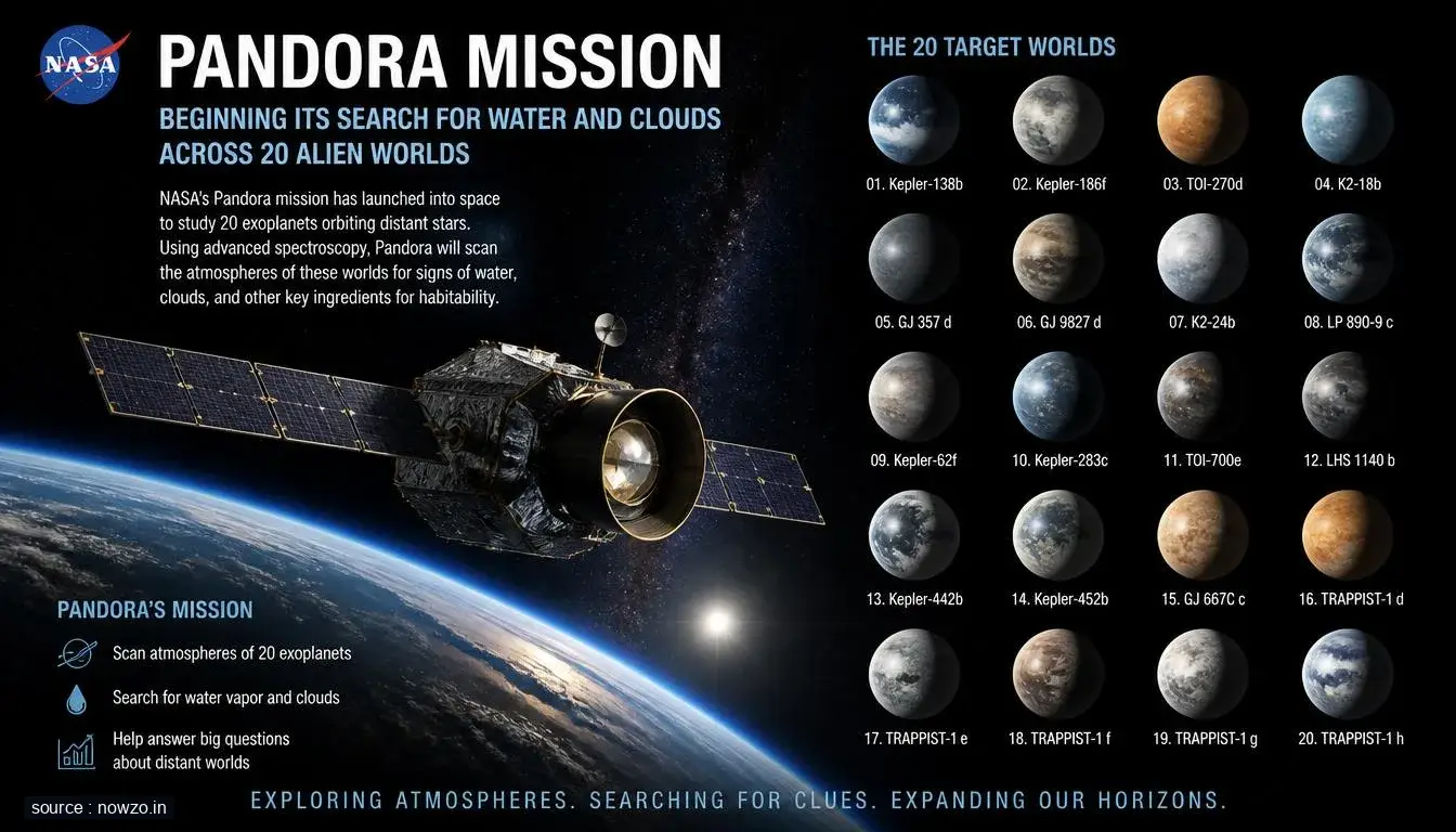 NASA’s Pandora Mission Begins Scanning 20 Alien Worlds for Water and Clouds