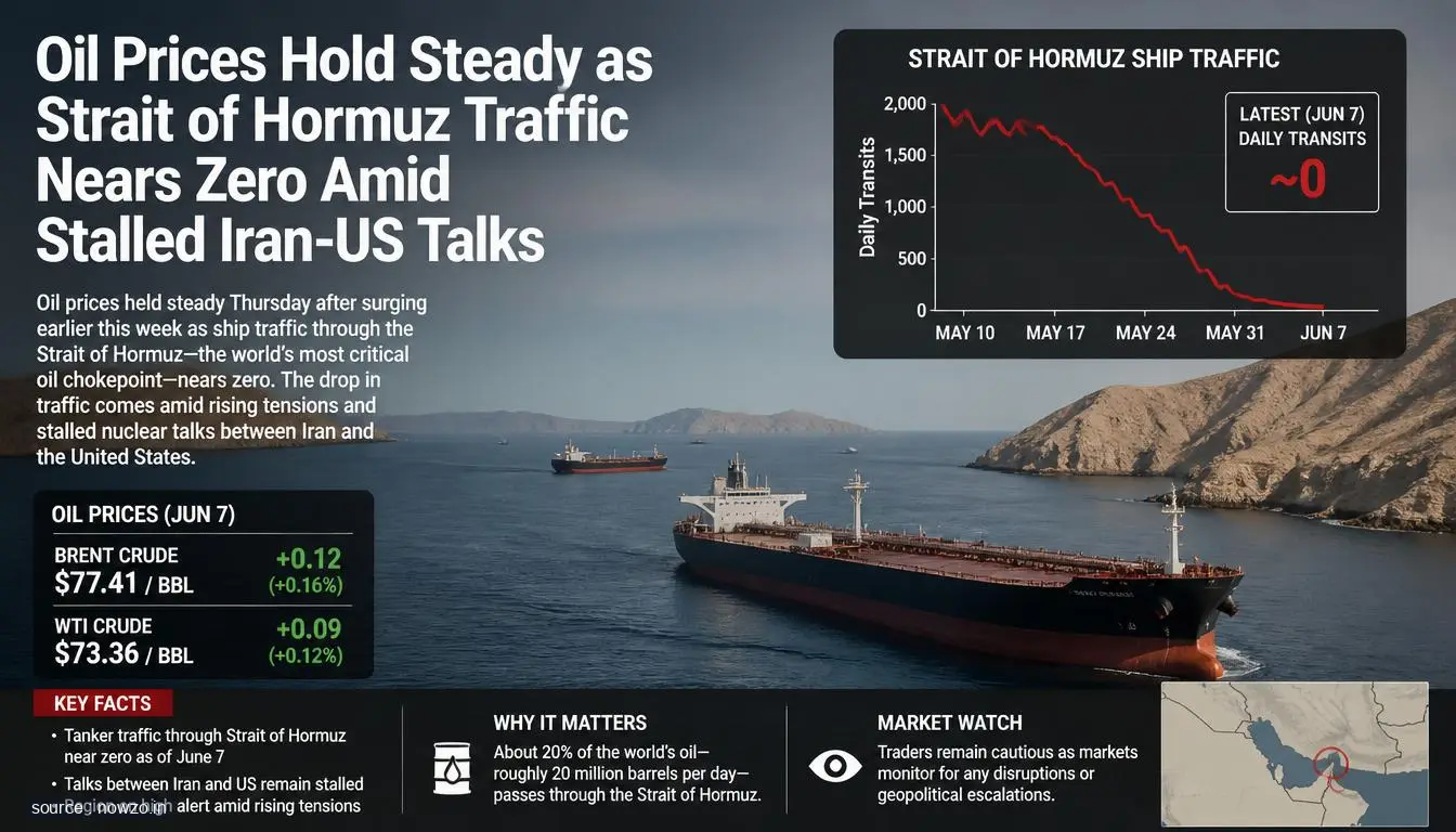 Oil Prices Steady as Hormuz Traffic Nears Zero — Business news
