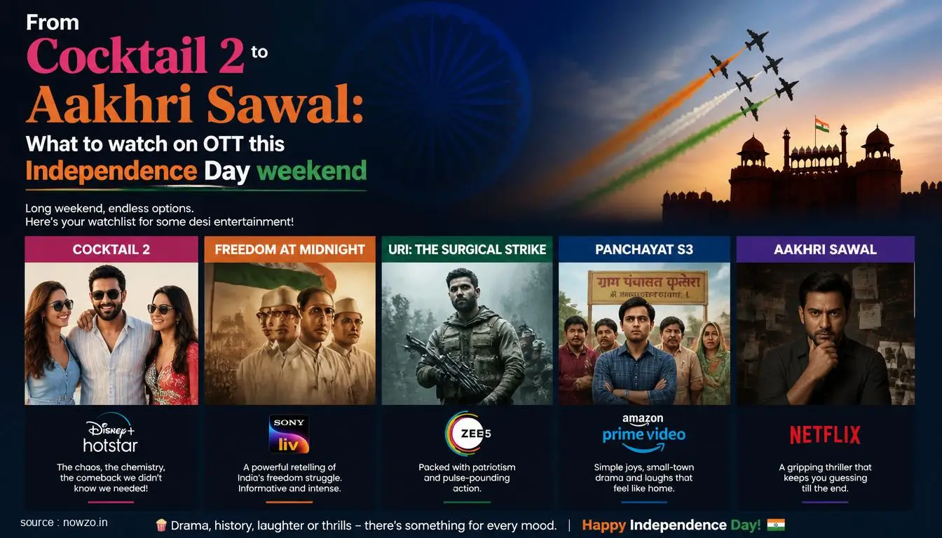 OTT Releases This Independence Day Weekend: Cocktail 2, Aakh — Entertainment news
