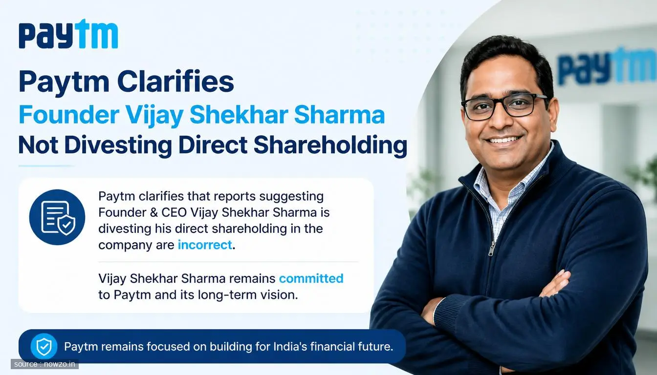 Paytm Clarifies Vijay Shekhar Sharma Not Selling Shares — Business news
