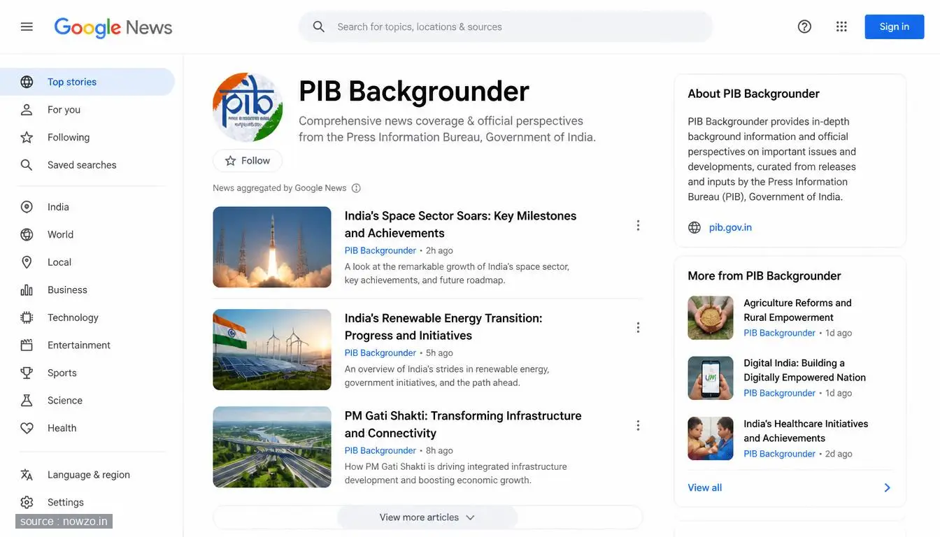 PIB Backgrounder: Latest News from Google News — General news