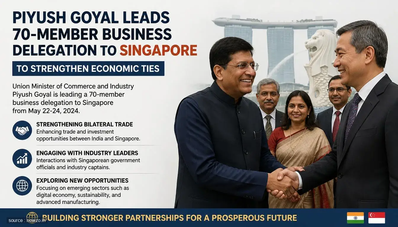 Piyush Goyal Visits Singapore With 70-Member Business Delega