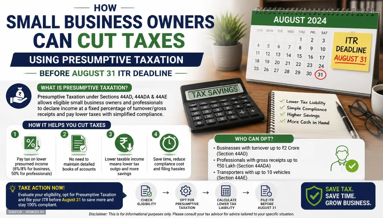 Presumptive Taxation: Save Taxes Before August 31 ITR Deadli — Finance news