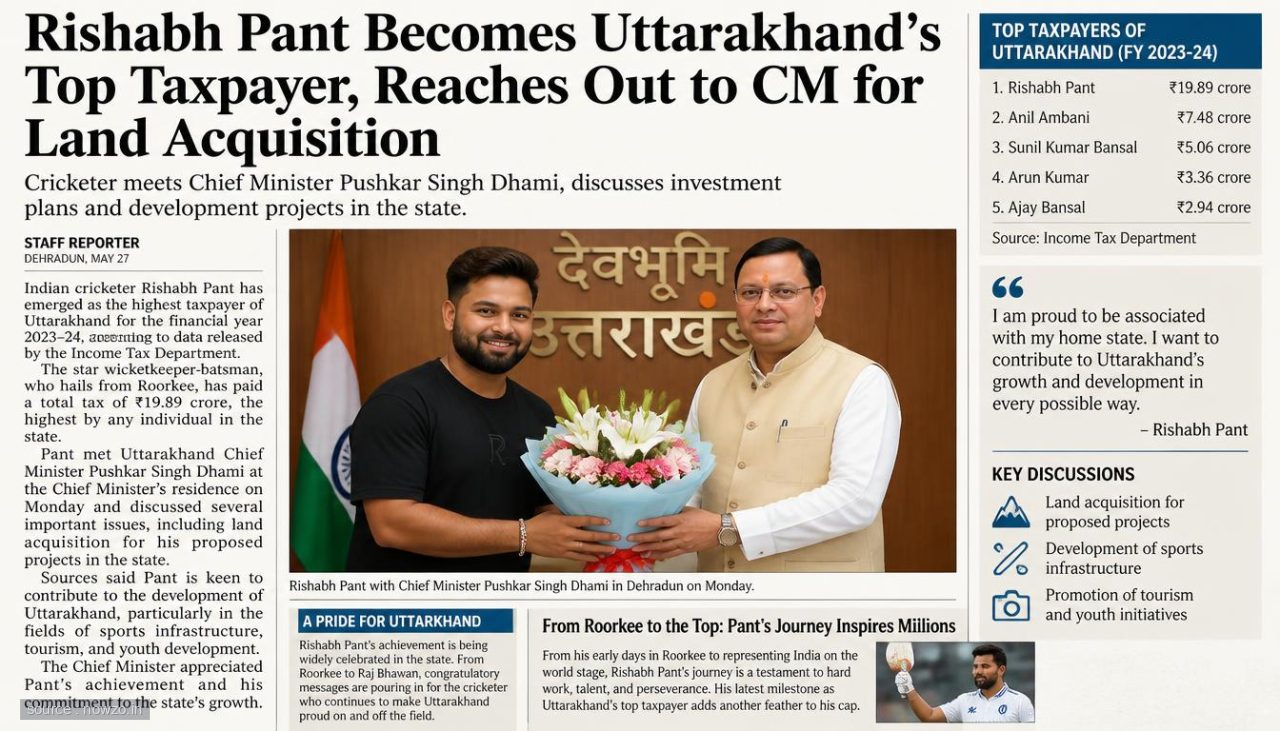 Rishabh Pant Pays Rs 23.84 Crore Tax in Uttarakhand — Sports news
