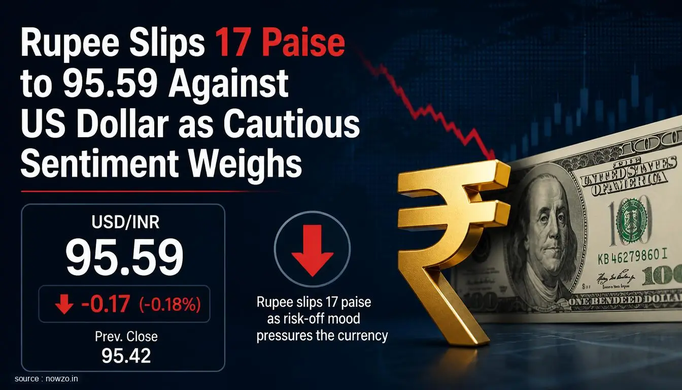 Rupee Falls 17 Paise to 95.59 Against US Dollar — Finance news