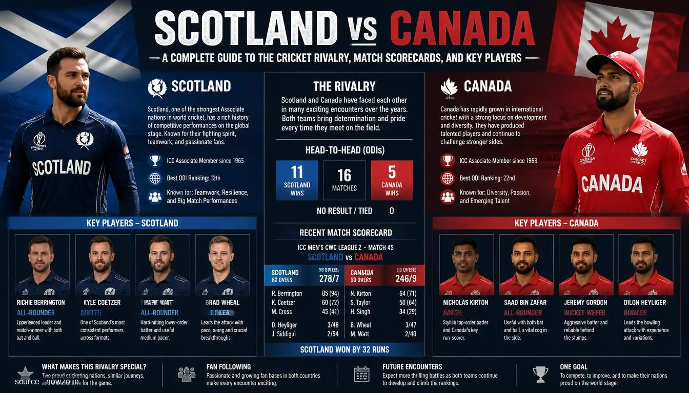 Scotland vs Canada Cricket: Match Scorecard & Rivalry Guide — Sports news