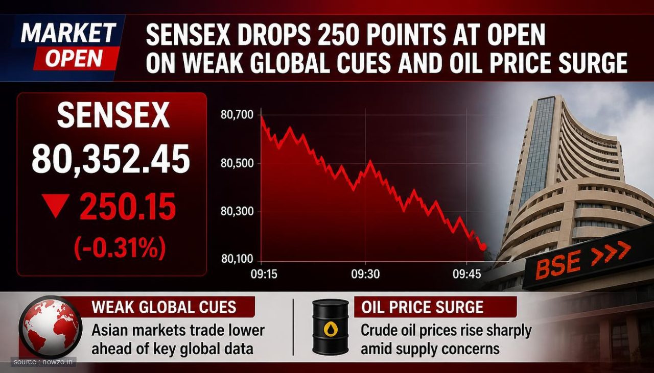 Sensex Falls 250 Points at Open Amid Crude Oil Surge — Finance news