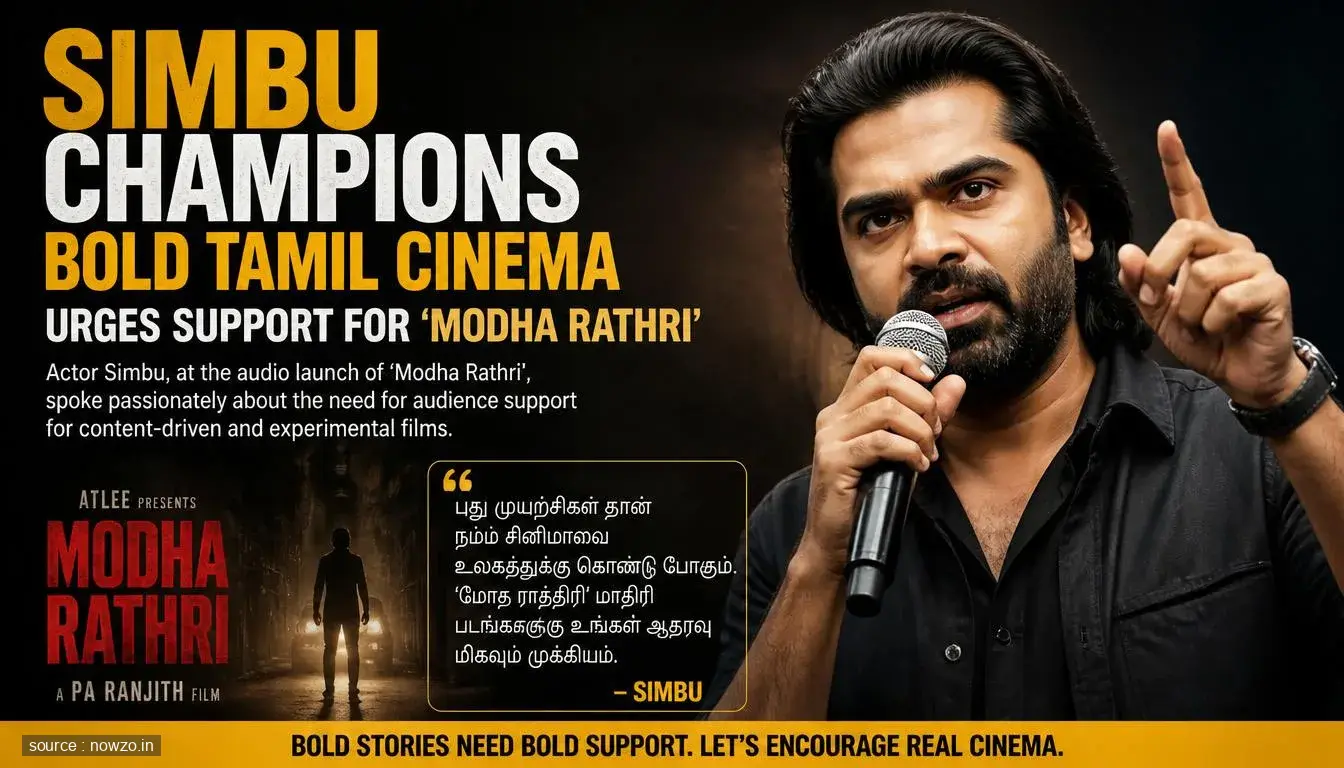 Simbu Champions Bold Tamil Cinema, Urges Support for 'Modha Rathri'