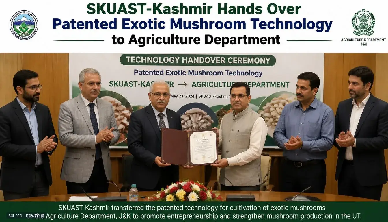 SKUAST-Kashmir Transfers Patented Mushroom Technology — Science news