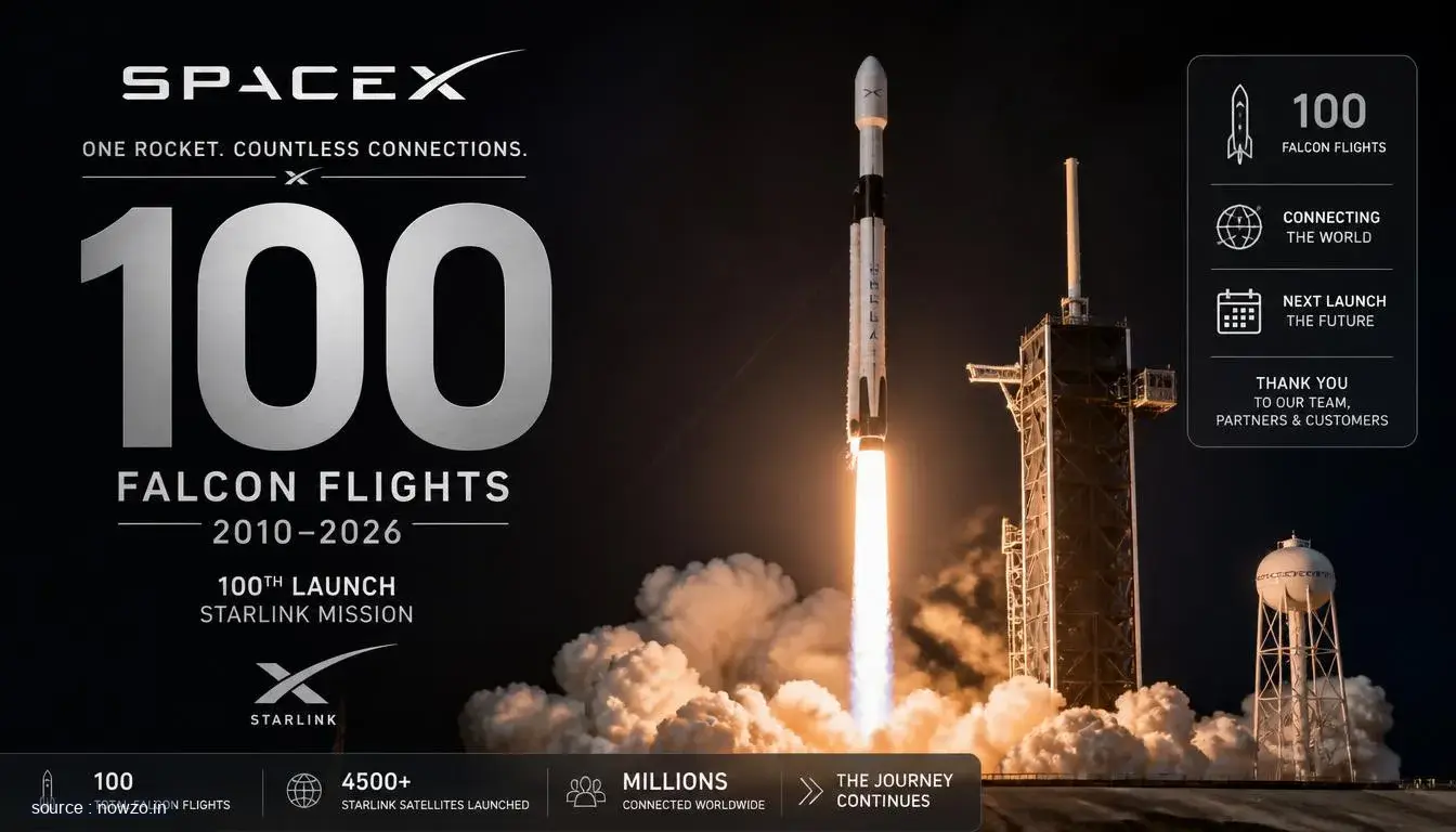 SpaceX Falcon 100th mission 2026 Starlink satellites — Technology news