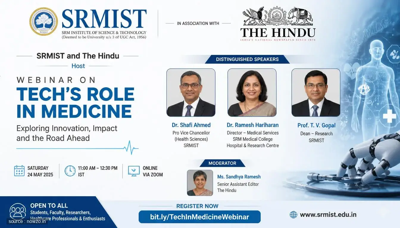 SRMIST and The Hindu Host Webinar on Tech's Role in Medicine