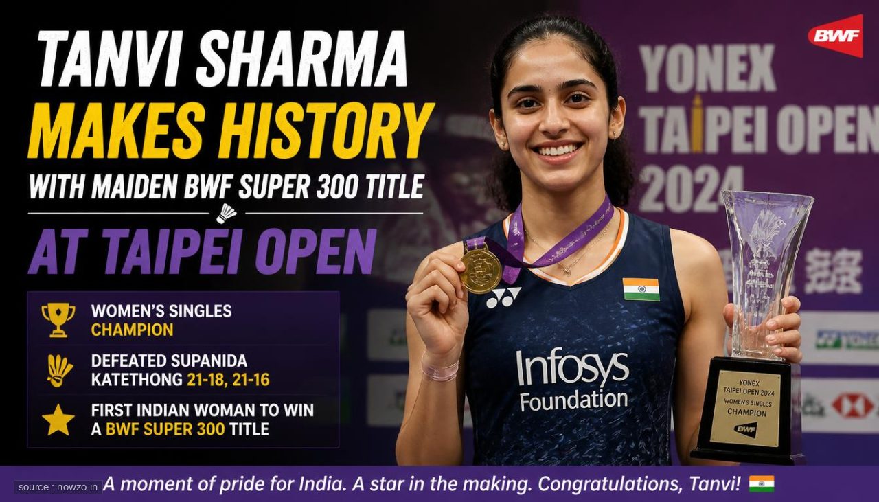 Tanvi Sharma Makes History with Maiden BWF Super 300 Title at Taipei Open