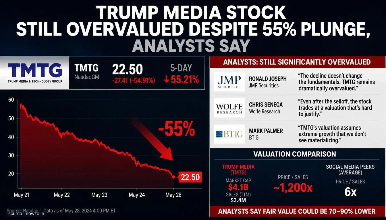 Trump Media DJT Stock Overvalued After 55% Fall — Finance news