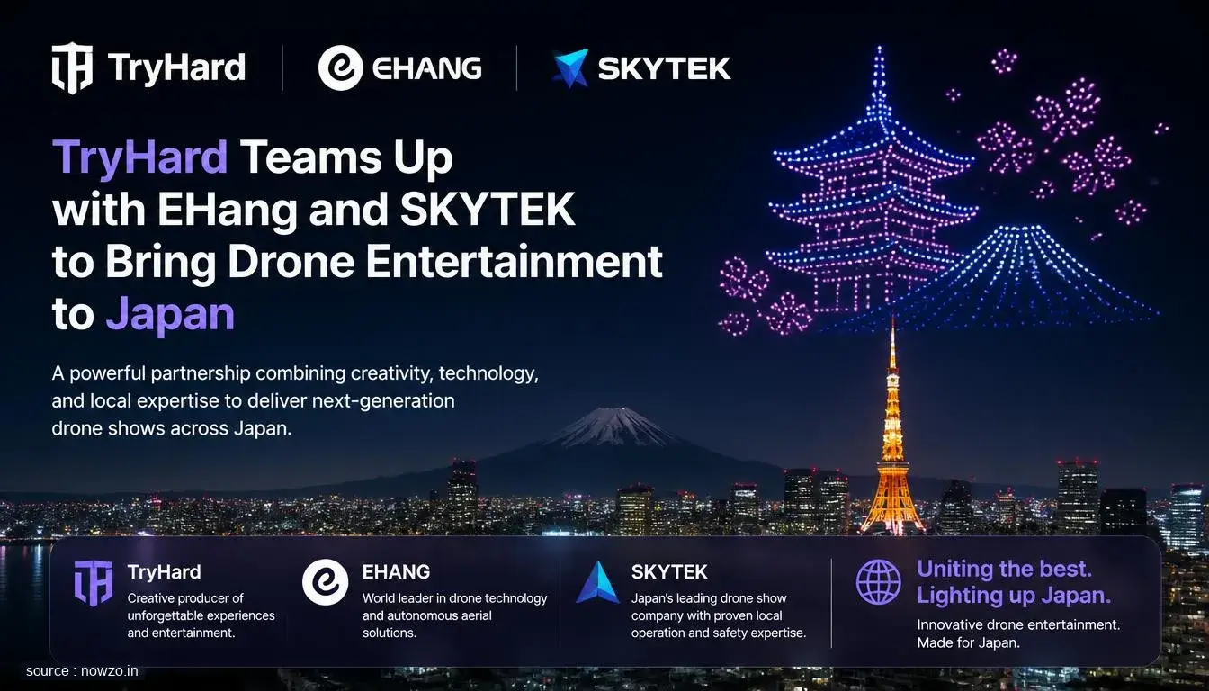 TryHard EHang SKYTEK Drone Entertainment Partnership Japan