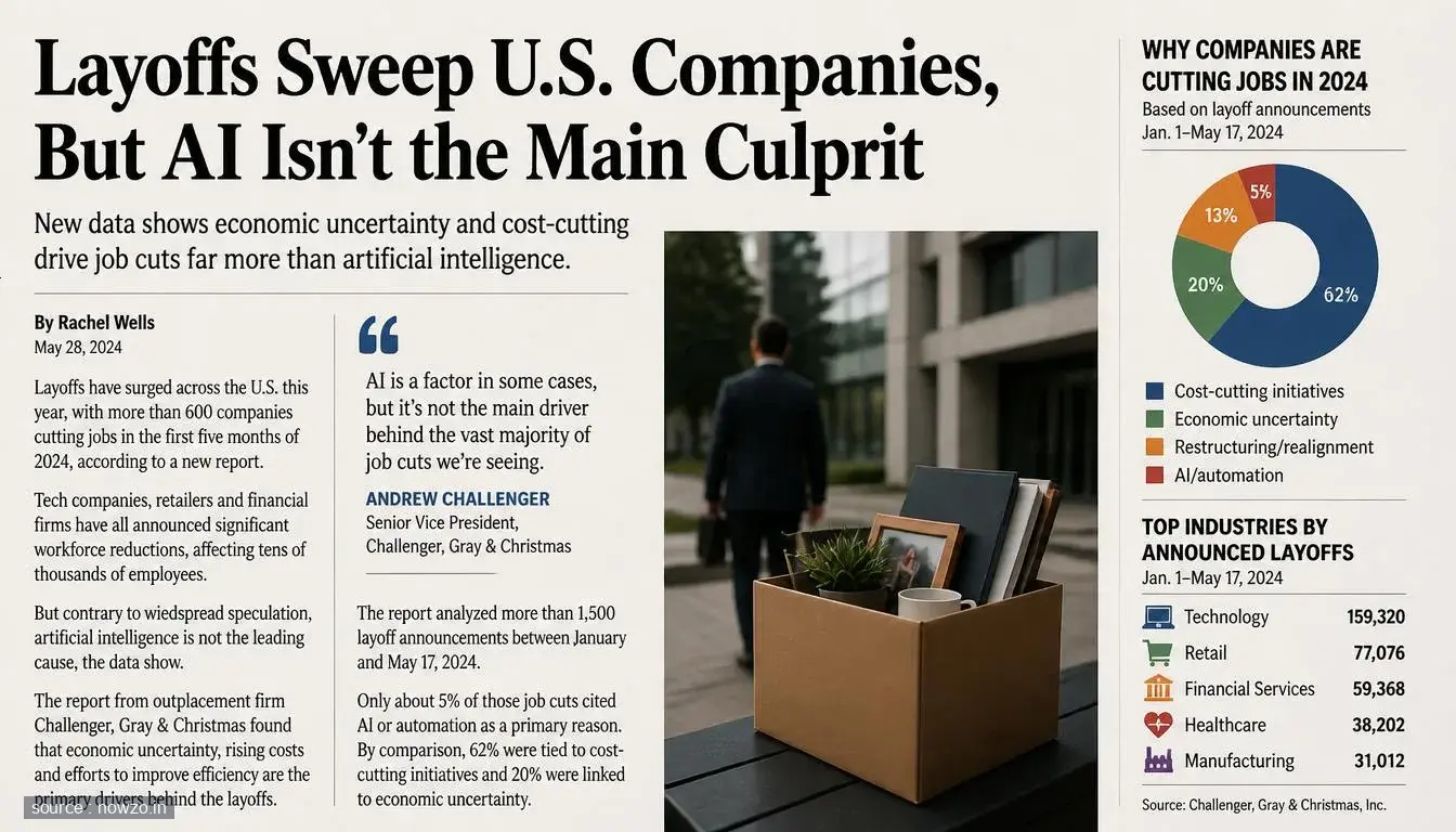 U.S. Layoffs: AI Not Primary Cause, Companies Say — Business news